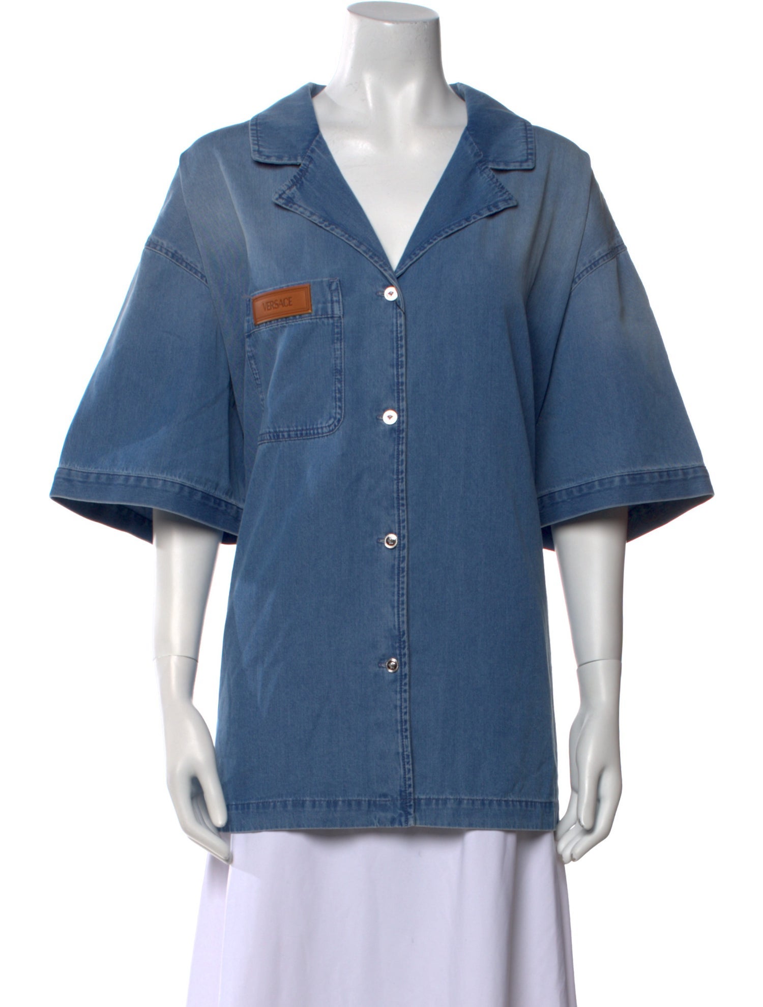 Versace V-Neck Three-Quarter Sleeve Polo w/ Tags