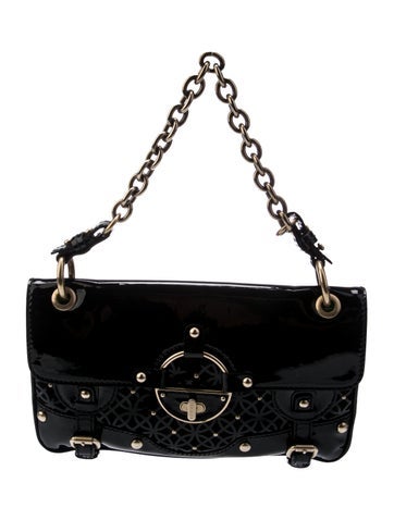 Versace Handle Bags Patent Leather Top Bag