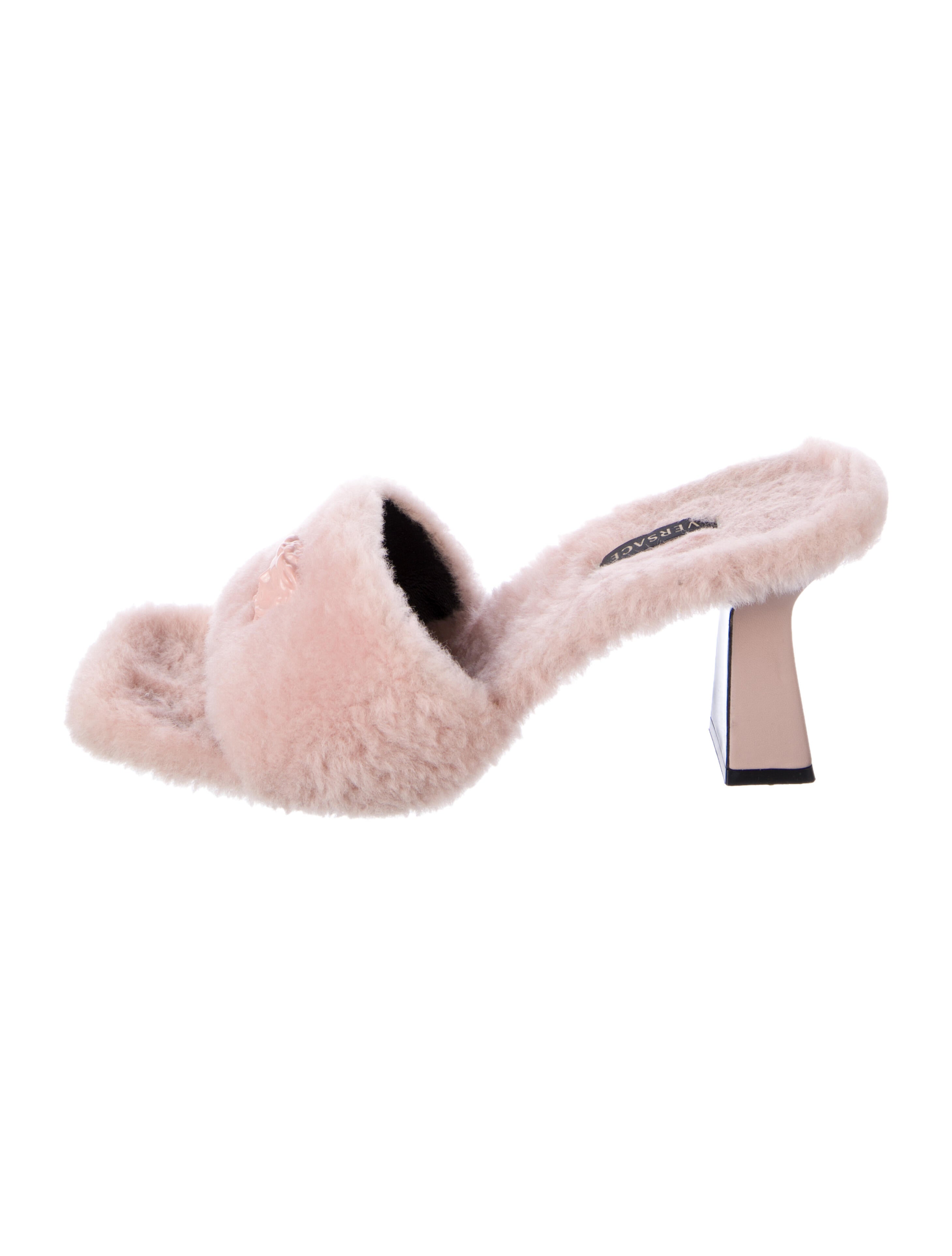 Versace Shearling Slides