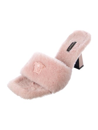 Versace Shearling Slides