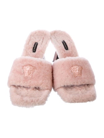 Versace Shearling Slides