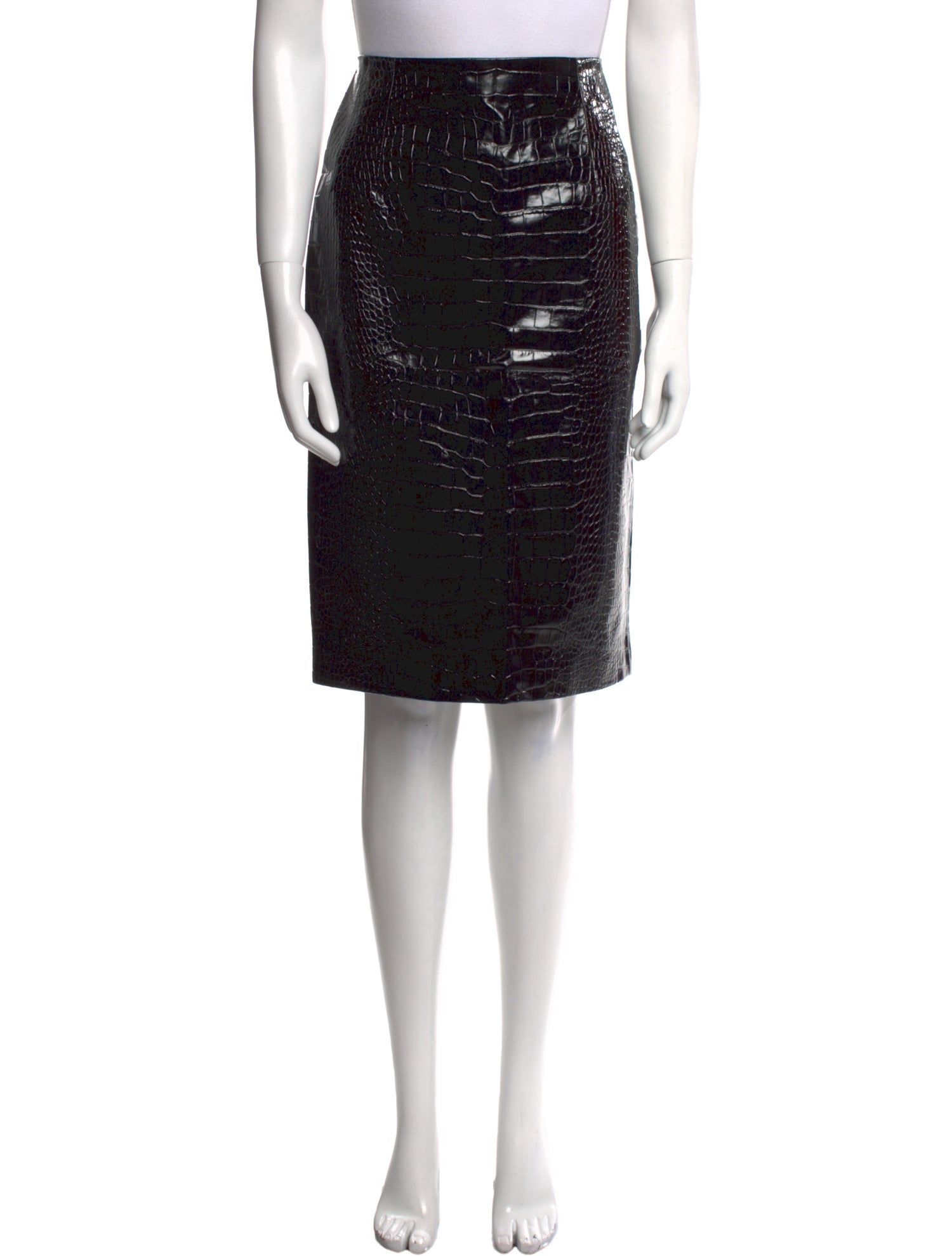 Versace Leather Knee-Length Skirt