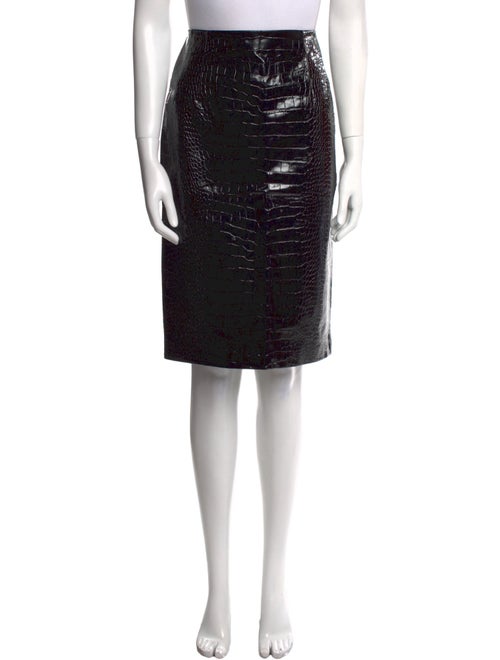Versace Leather Knee-Length Skirt
