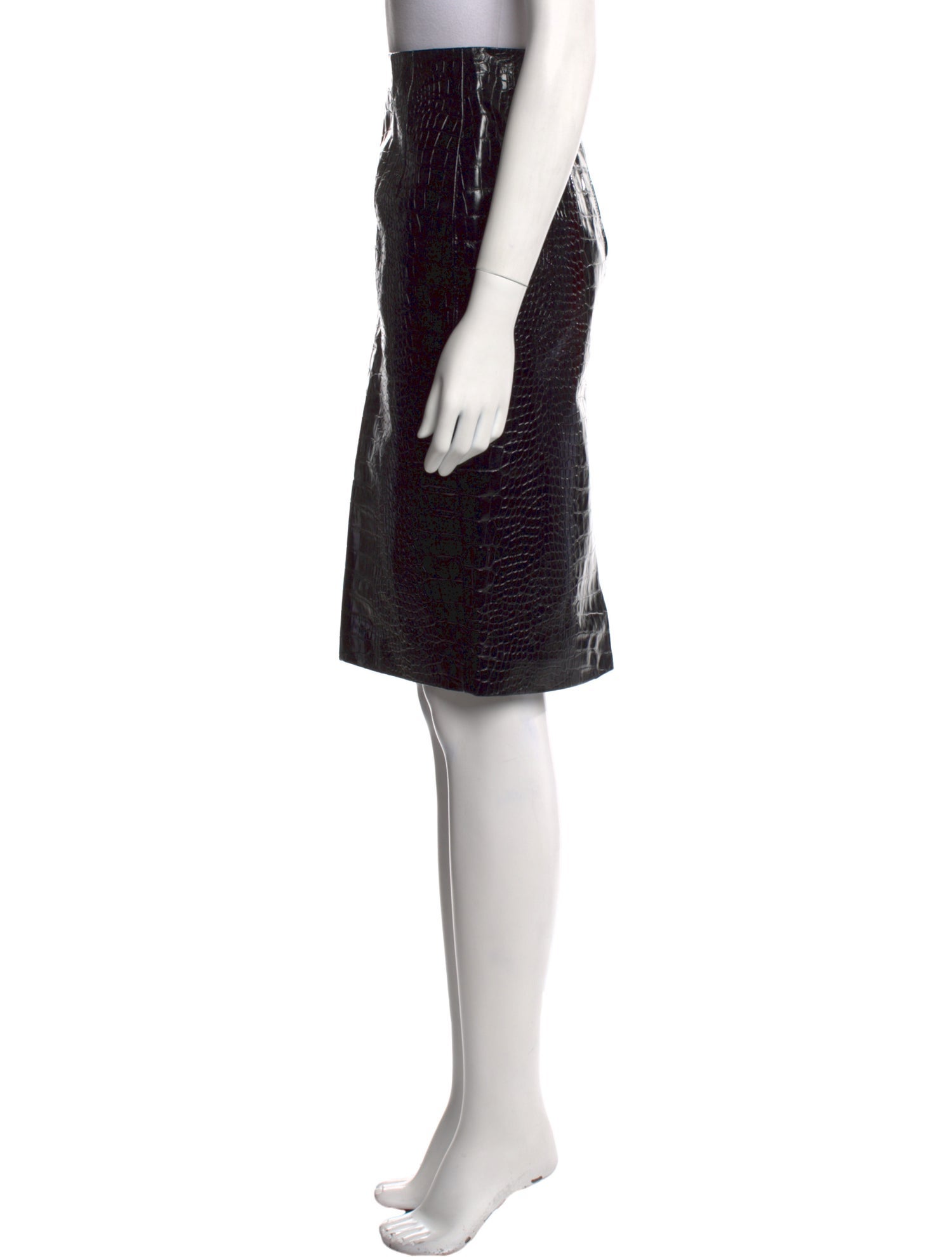 Versace Leather Knee-Length Skirt