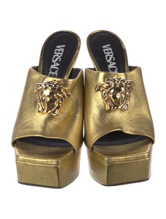 Versace Medusa Insignia Leather Slides