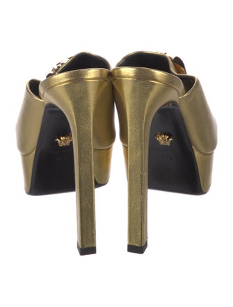 Versace Medusa Insignia Leather Slides