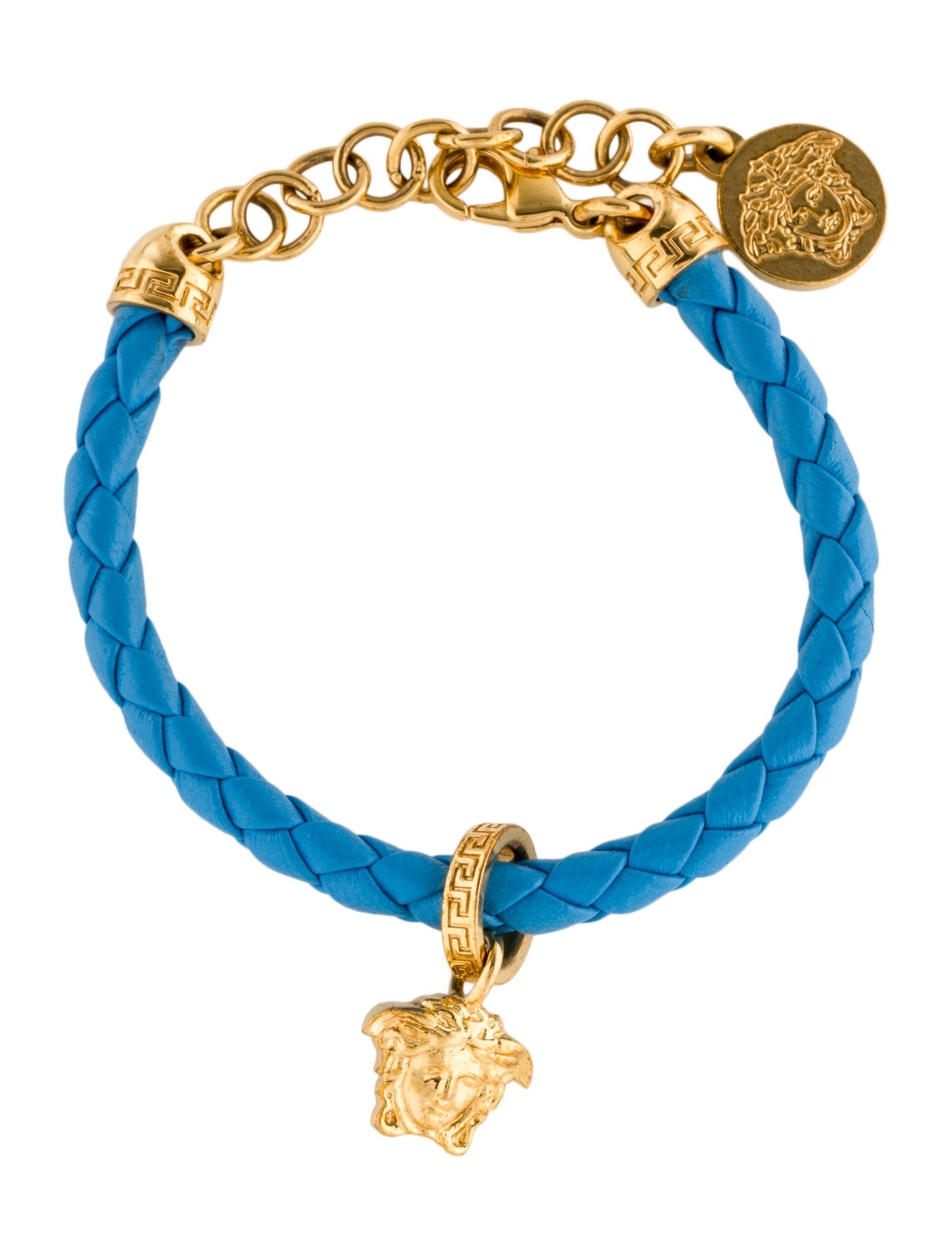 Versace Medusa Braided Leather Bracelet