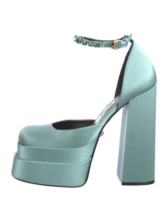 Versace Medusa Insignia Satin D'Orsay Pumps