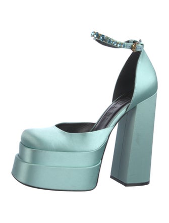 Versace Medusa Insignia Satin D'Orsay Pumps