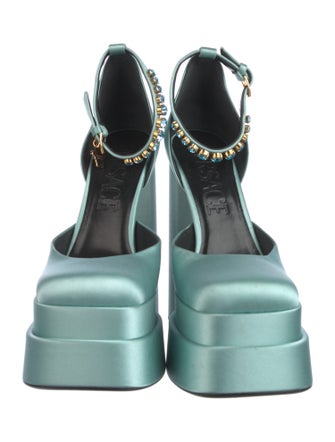 Versace Medusa Insignia Satin D'Orsay Pumps