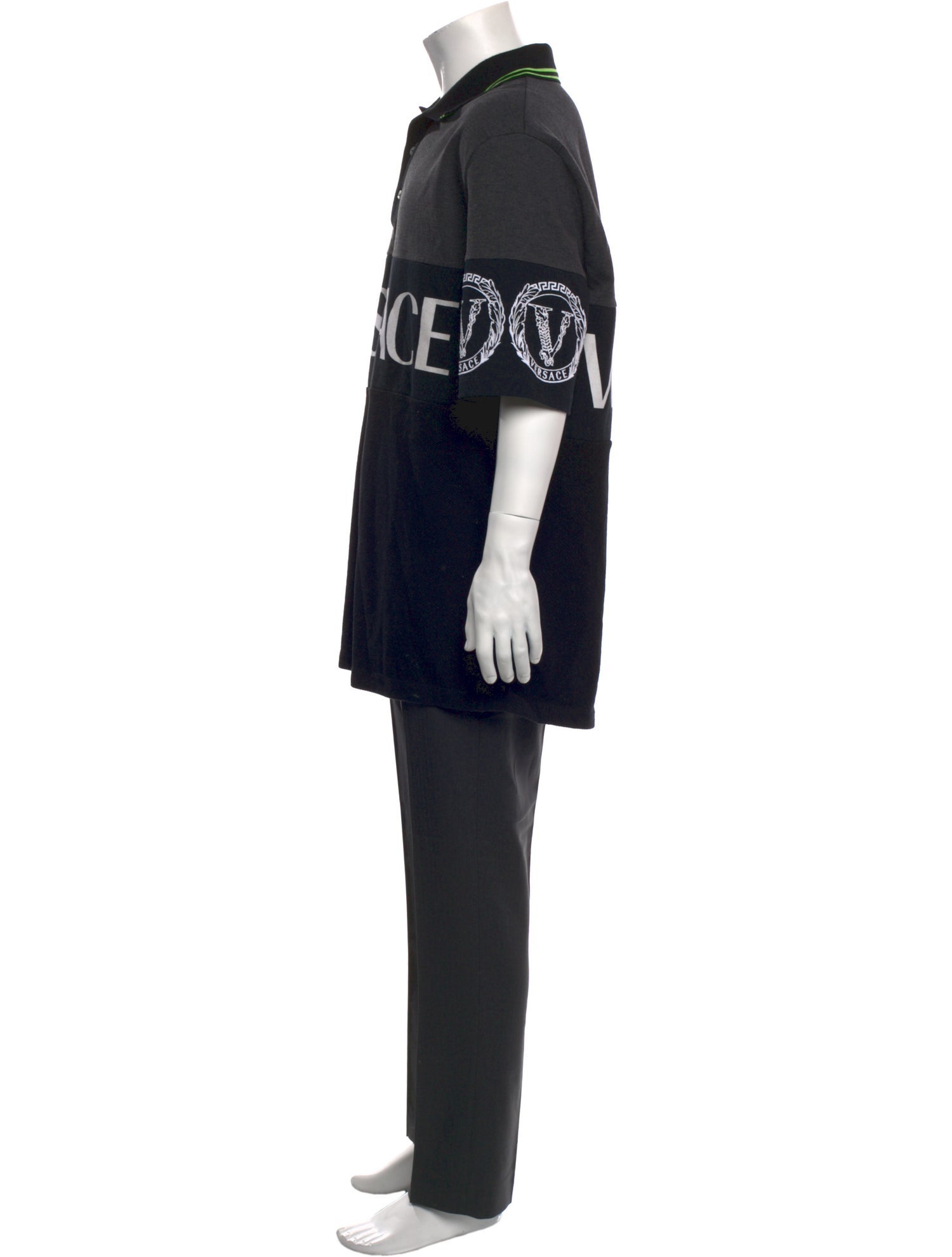 Versace Graphic Print Crew Neck Polo Shirt