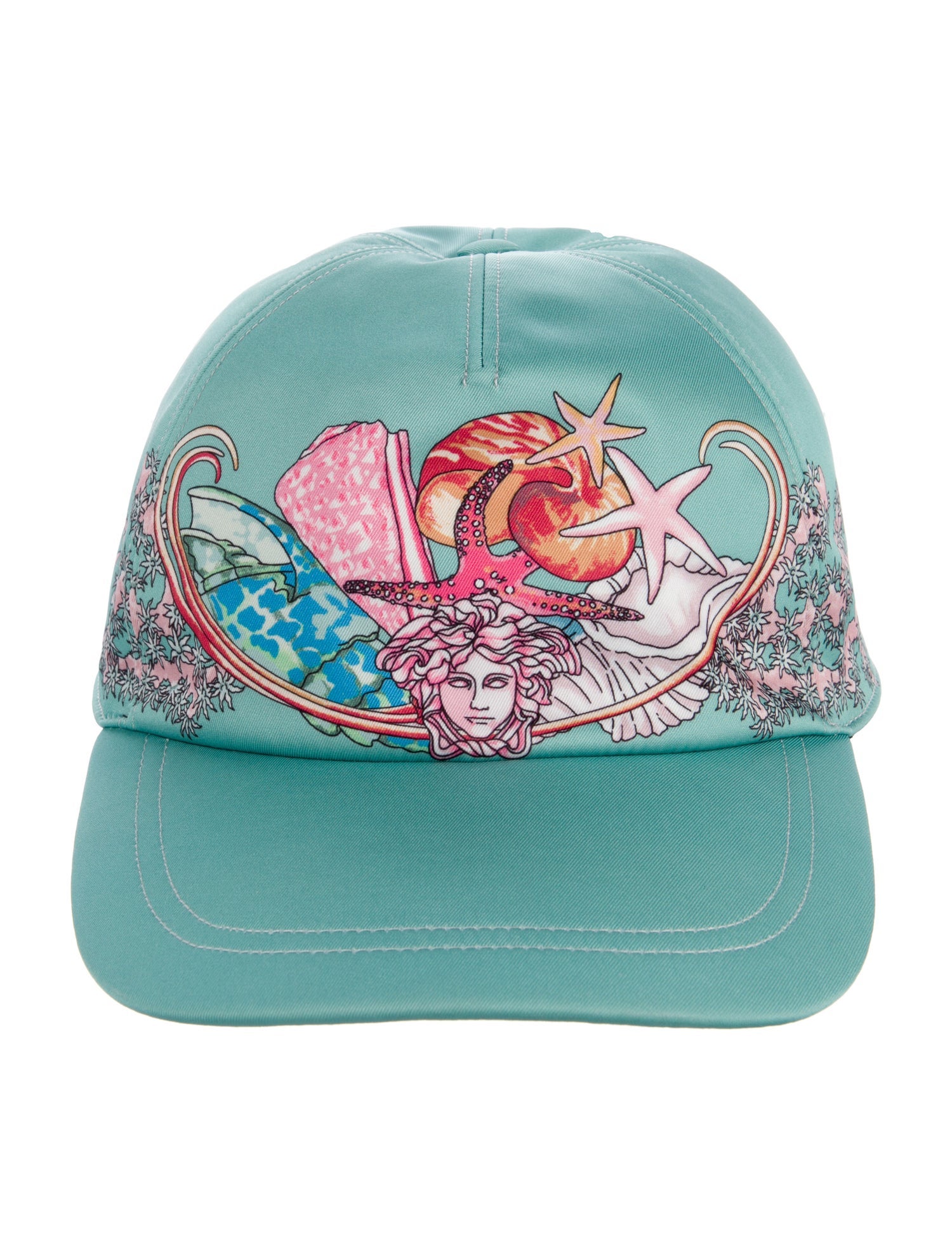 Versace green pattern print hat w/Tags