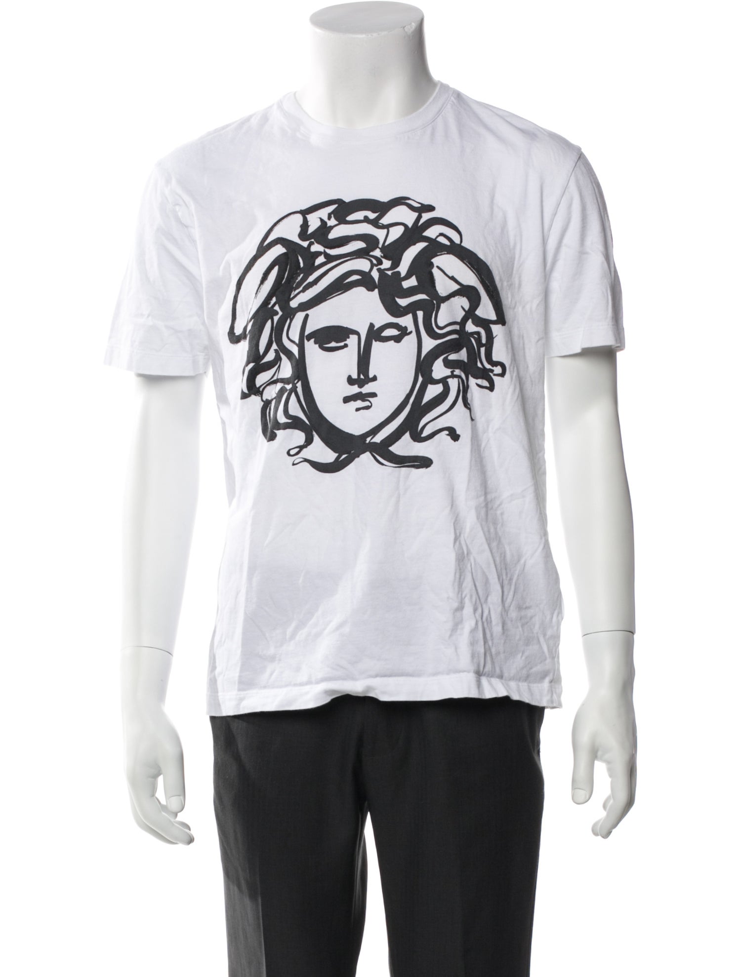 Tシャツ・カットソー Versace Cotton Crew Neck T-Shirt Versace T-shirt with printed logo | Men's Clothing | Vitkac