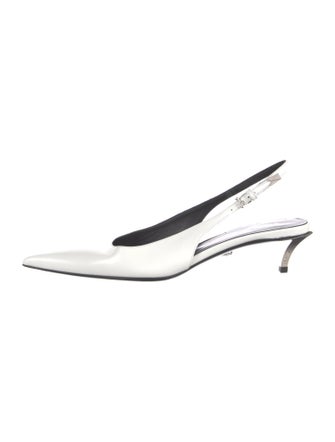 Versace Leather Slingback Flats