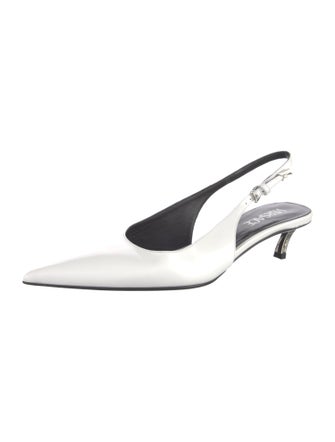 Versace Leather Slingback Flats