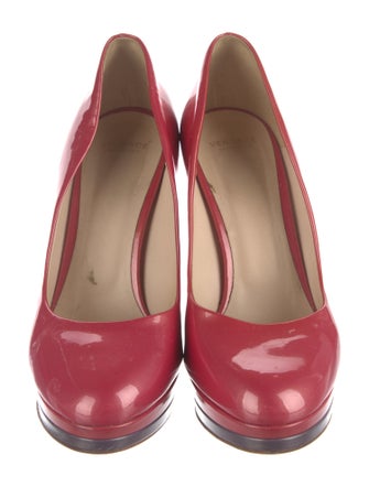 Versace Medusa Insignia Patent Leather Pumps