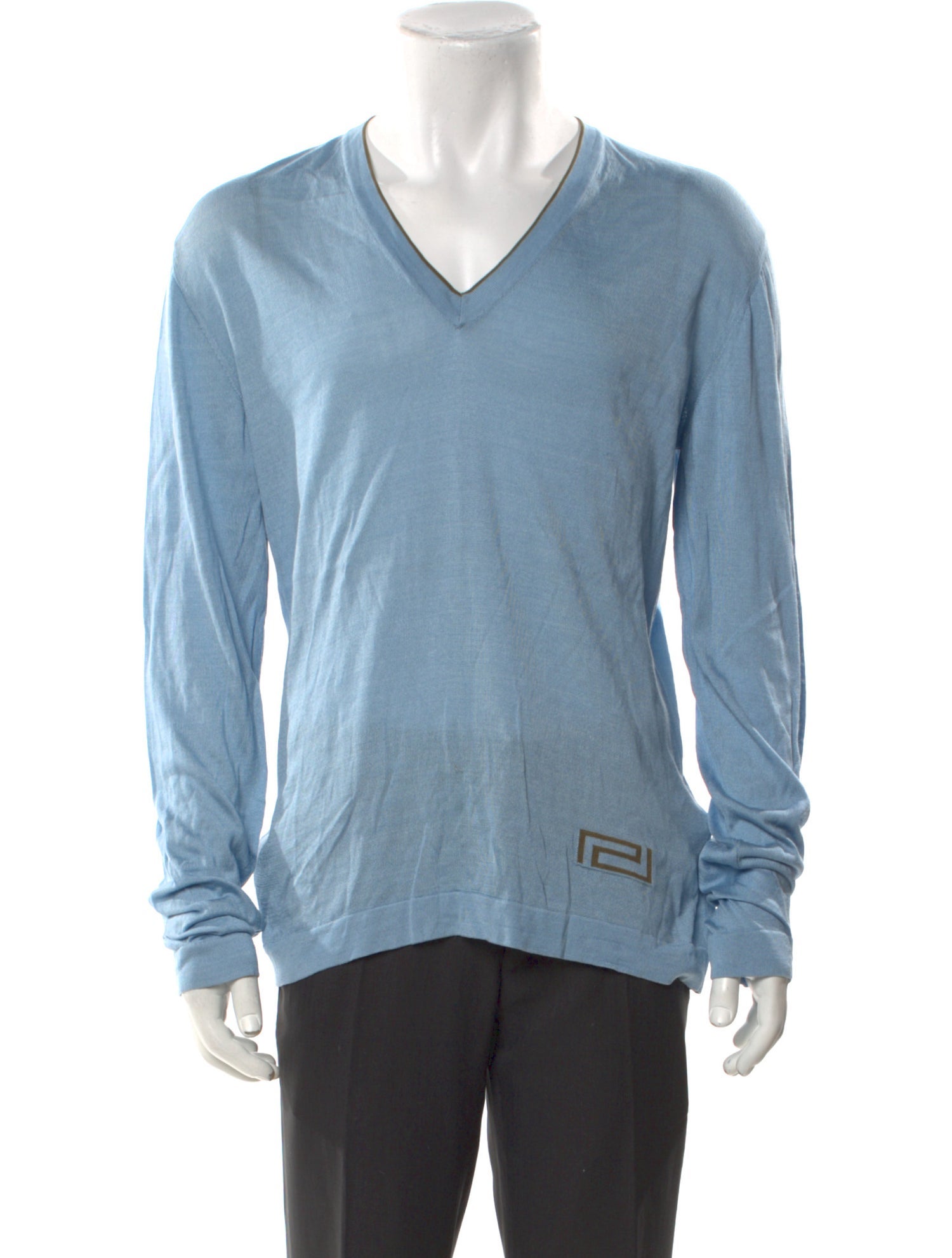 Versace Silk V-Neck T-Shirt