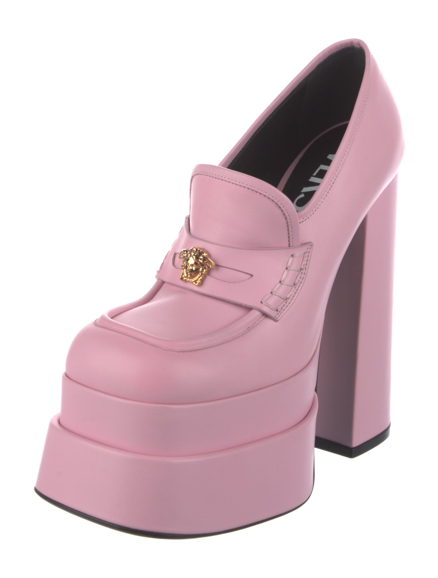 Versace Medusa Insignia Leather Pumps