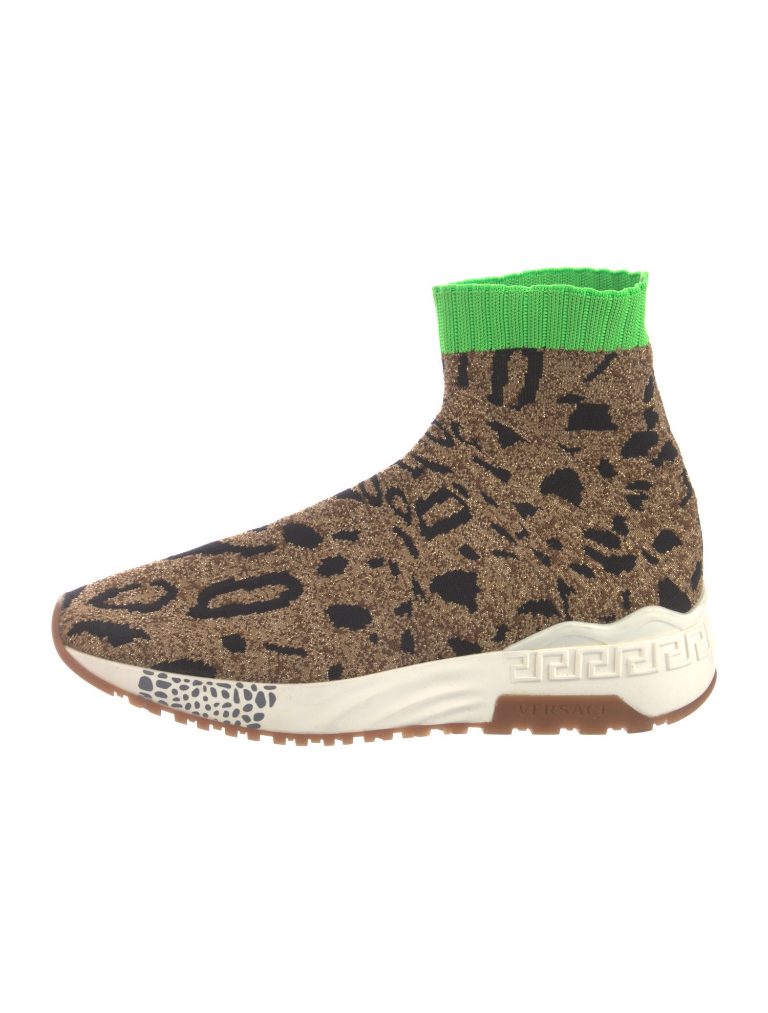 Versace Animal Print Glitter Accents Sneakers