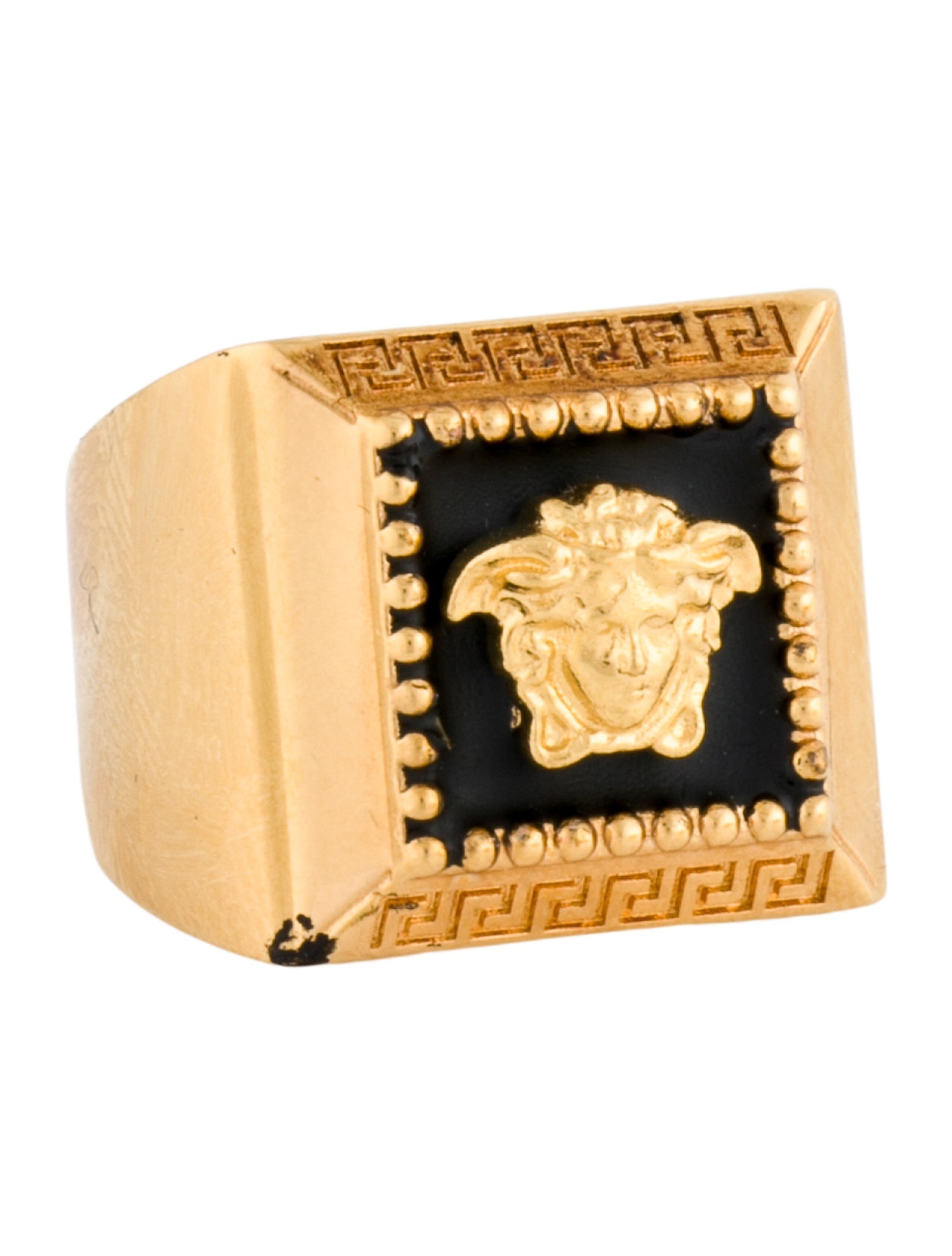 Versace Medusa Greca Square Signet Ring