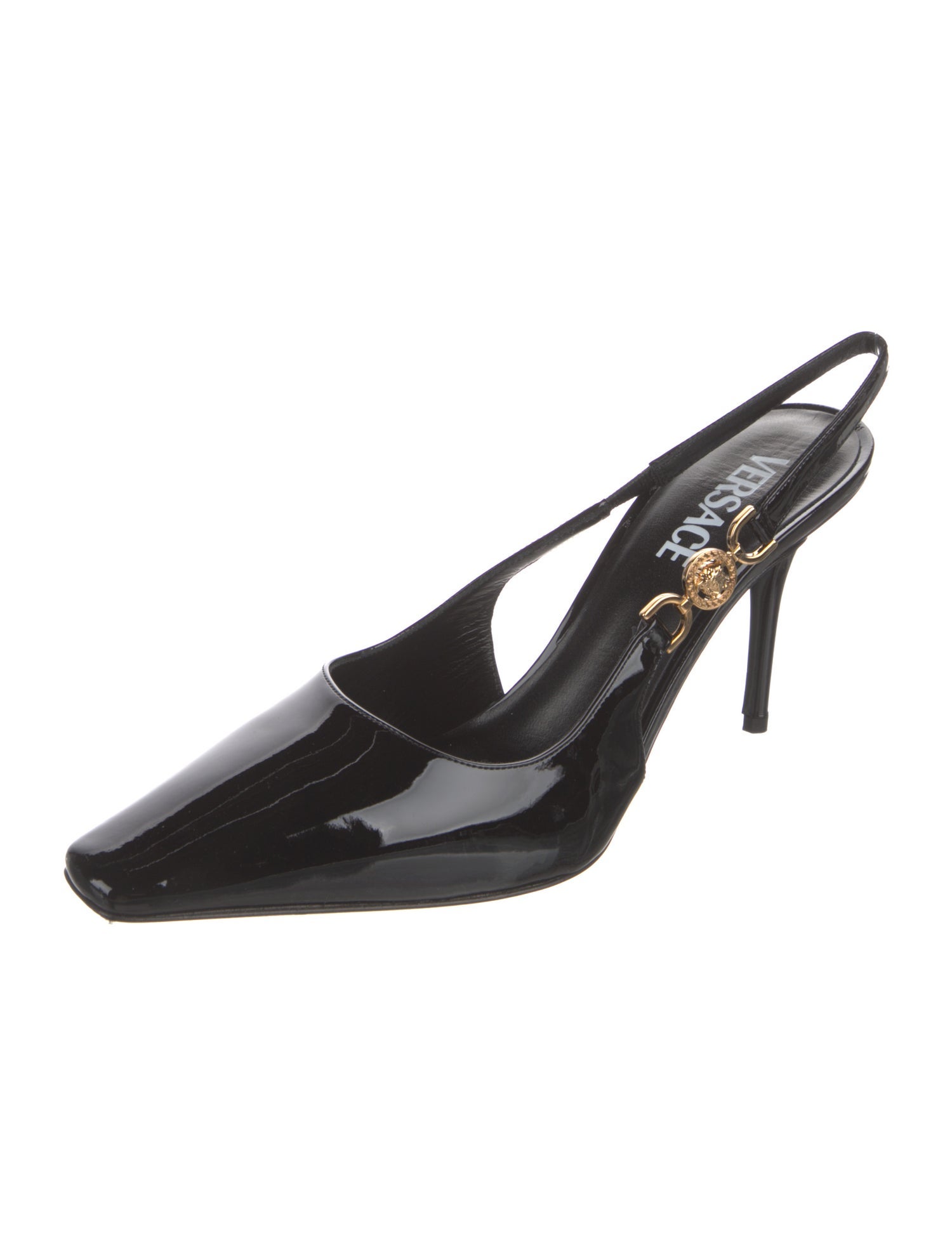 Versace Patent Leather Slingback Pumps