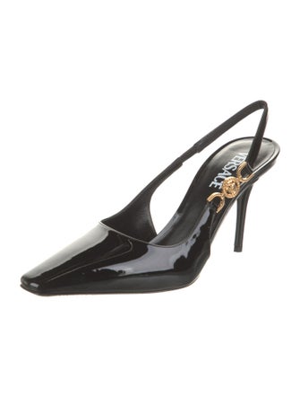 Versace Patent Leather Slingback Pumps