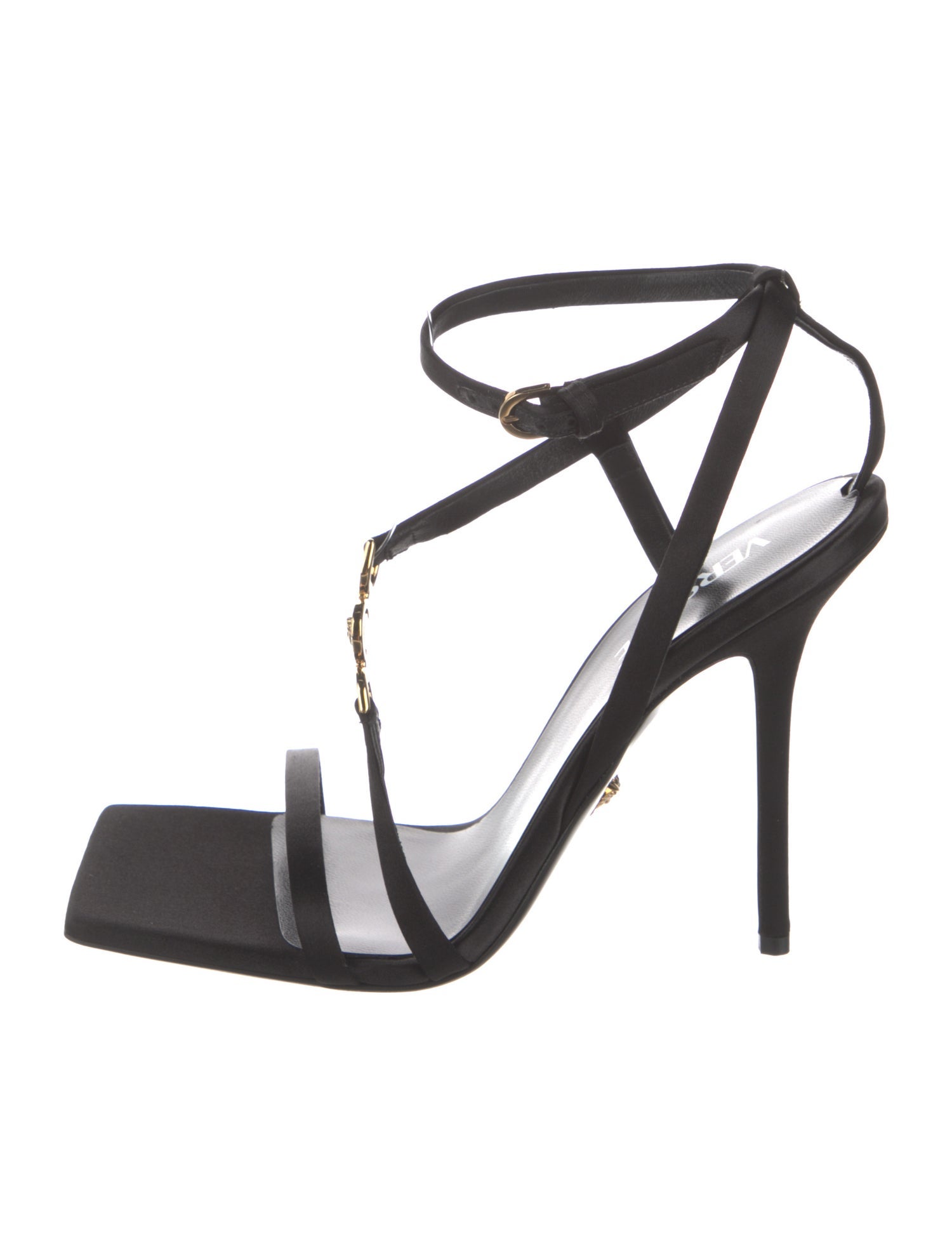 Versace Satin T-Strap Sandals