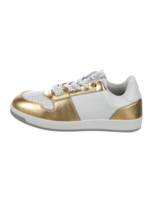Versace Leather Colorblock Pattern Sneakers