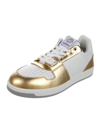 Versace Leather Colorblock Pattern Sneakers