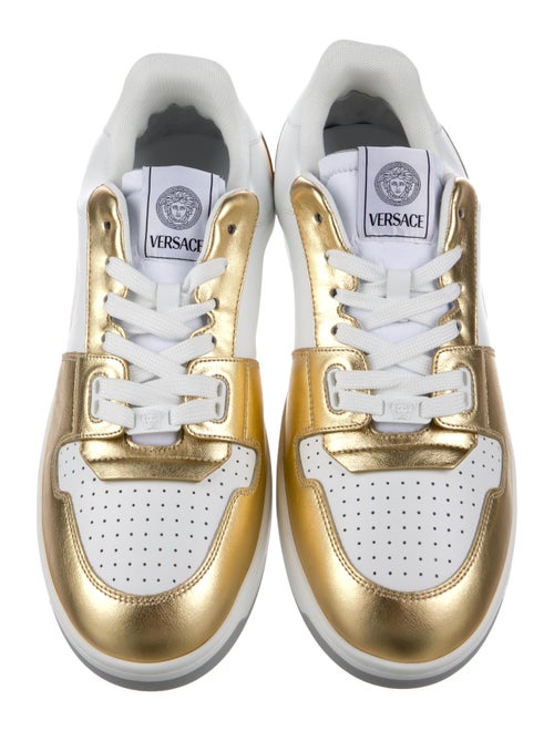 Versace Leather Colorblock Pattern Sneakers