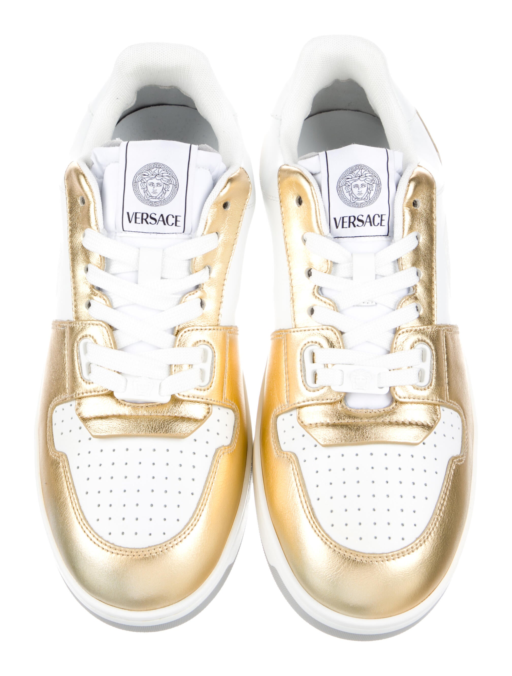 Versace Leather Colorblock Pattern Sneakers