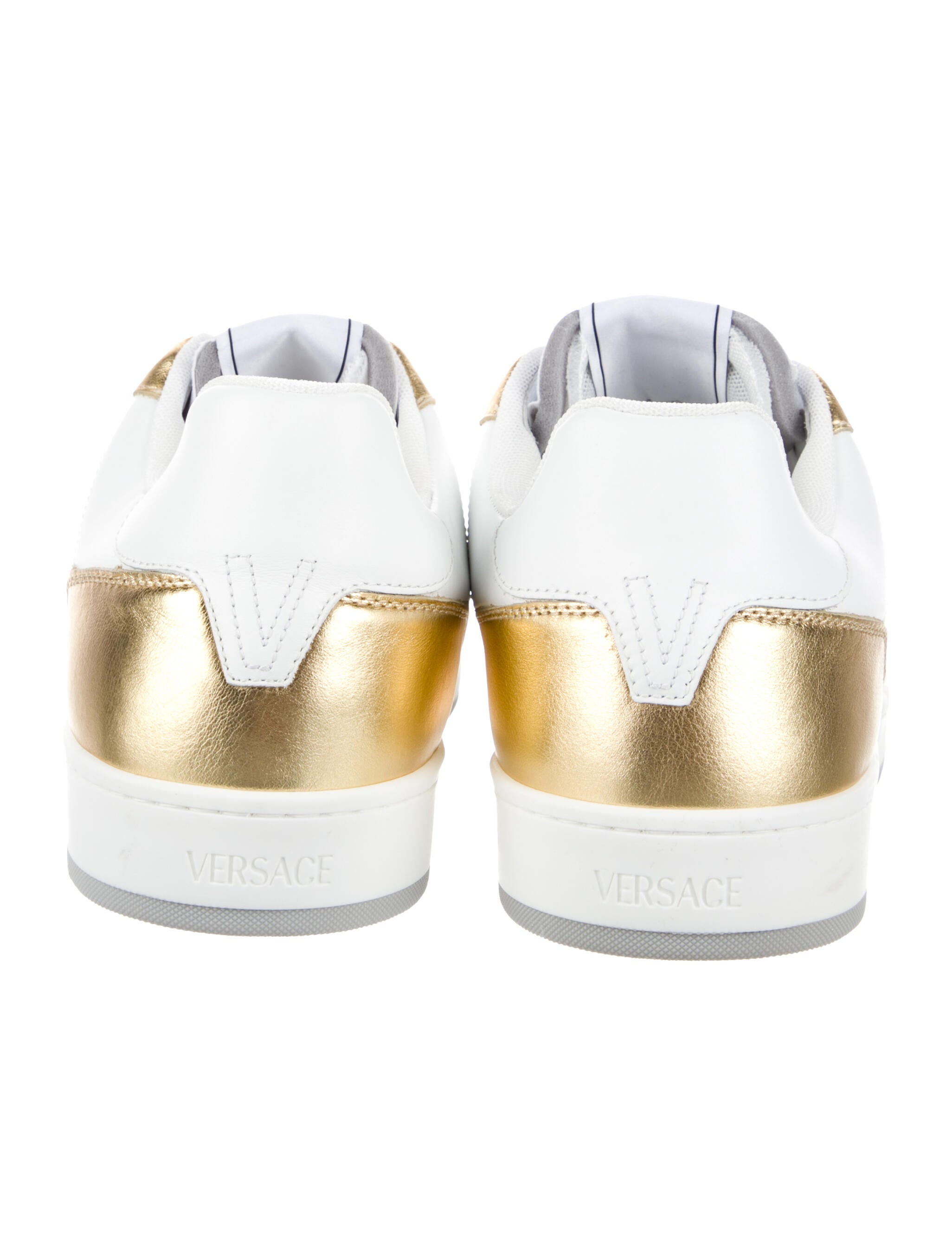 Versace Leather Colorblock Pattern Sneakers
