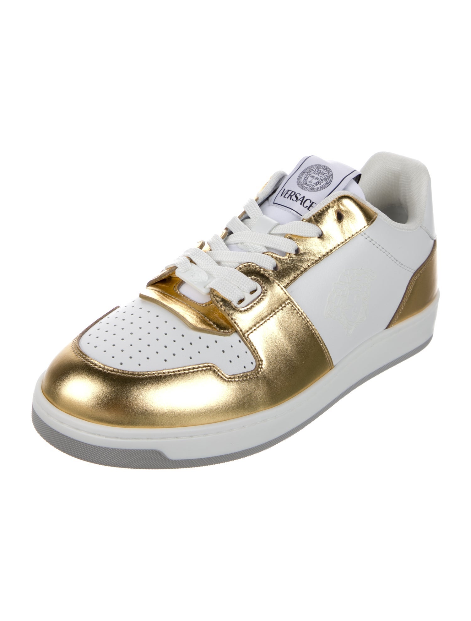 Versace Leather Colorblock Pattern Sneakers