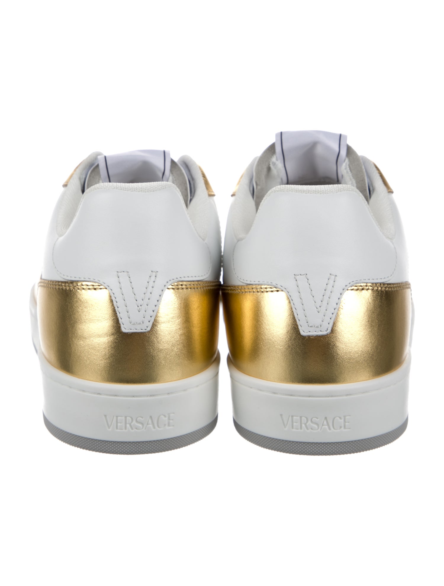 Versace Leather Colorblock Pattern Sneakers