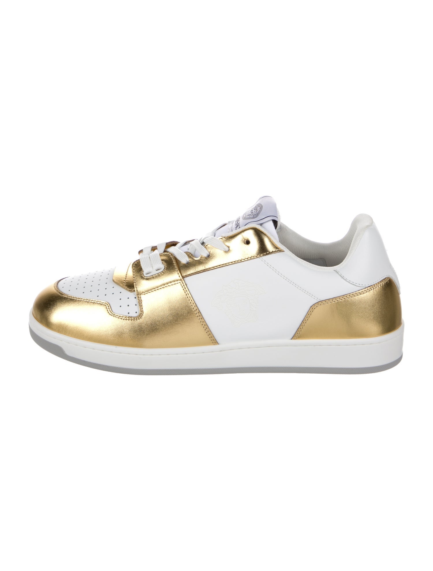 Versace Leather Colorblock Pattern Sneakers