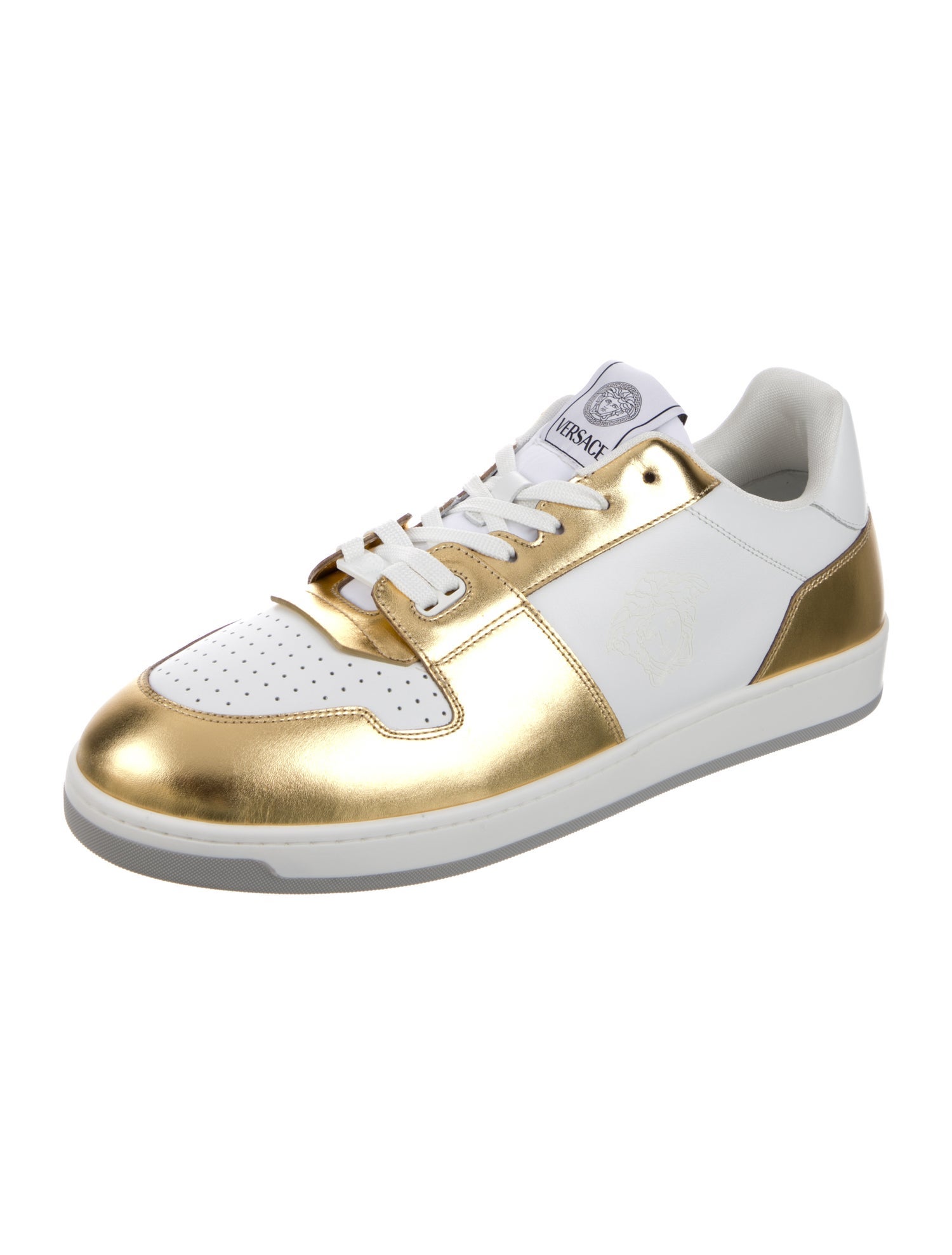 Versace Leather Colorblock Pattern Sneakers