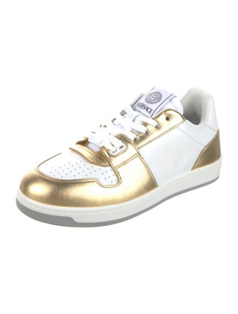 Versace Leather Colorblock Pattern Sneakers