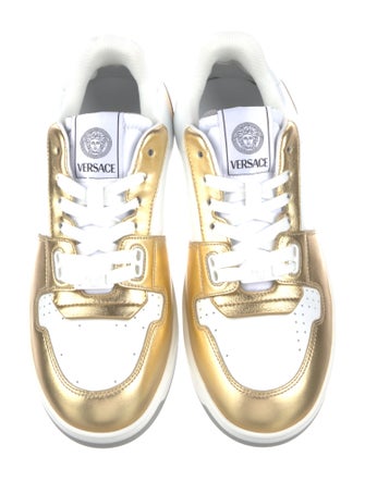 Versace Leather Colorblock Pattern Sneakers