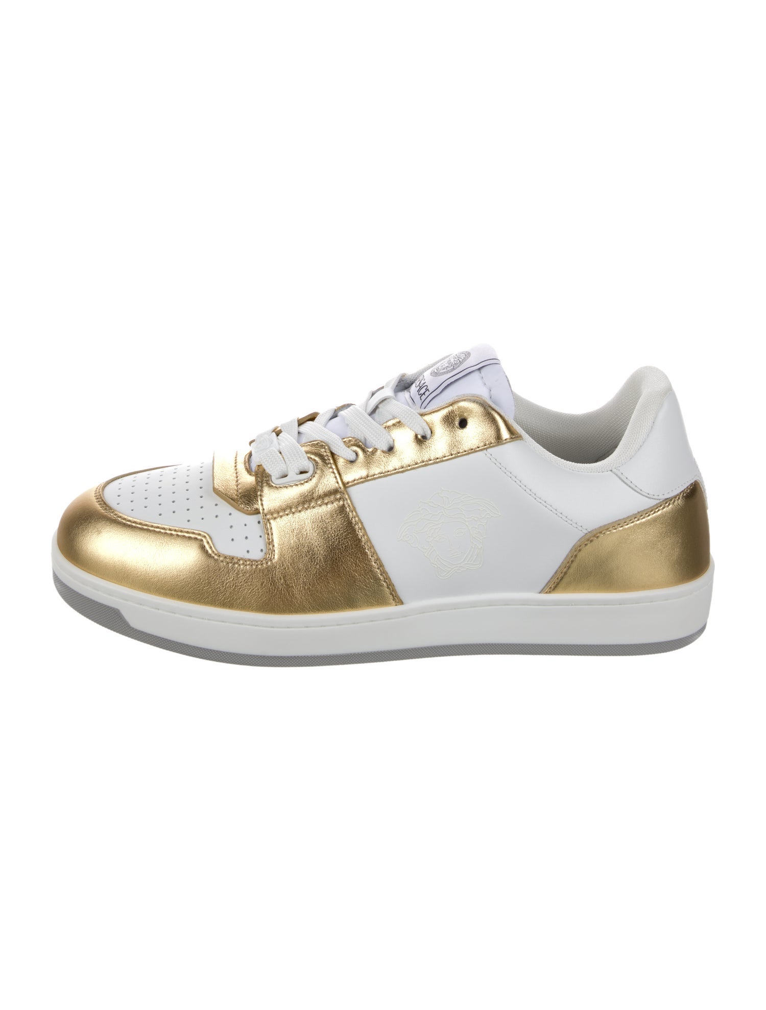 Versace Leather Colorblock Pattern Sneakers