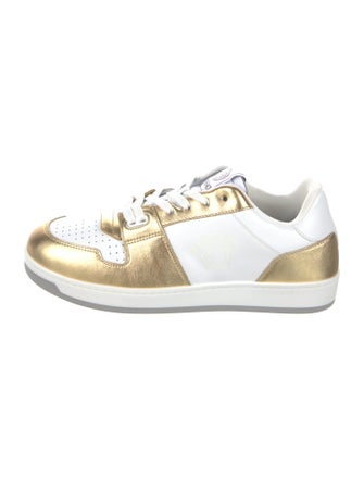 Versace Leather Colorblock Pattern Sneakers