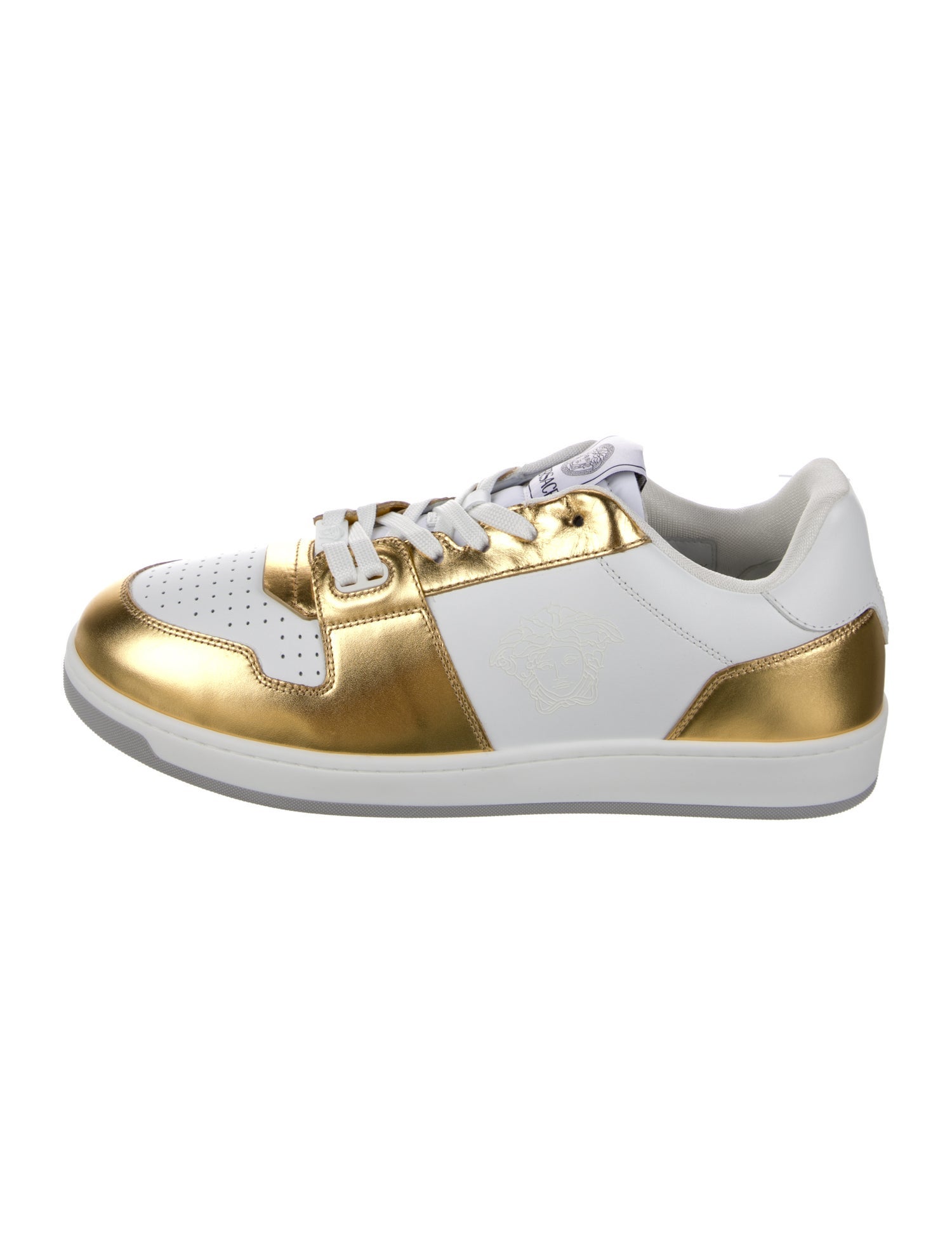 Versace Leather Colorblock Pattern Sneakers