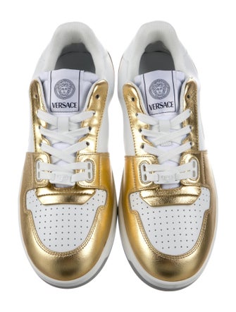 Versace Leather Colorblock Pattern Sneakers