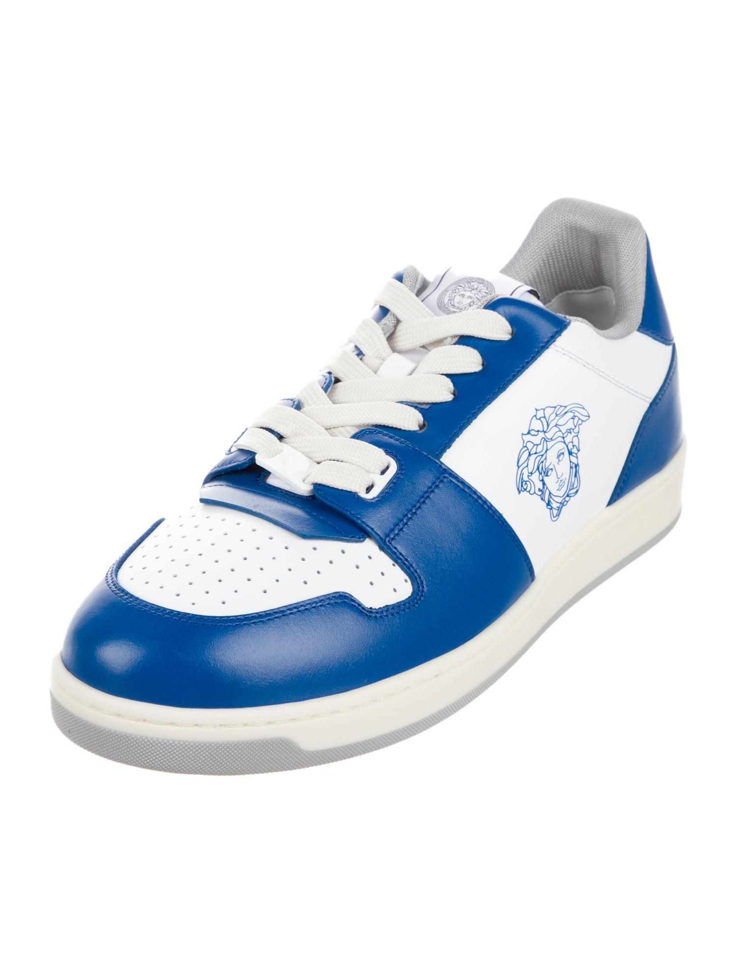 Versace Leather Colorblock Pattern Sneakers