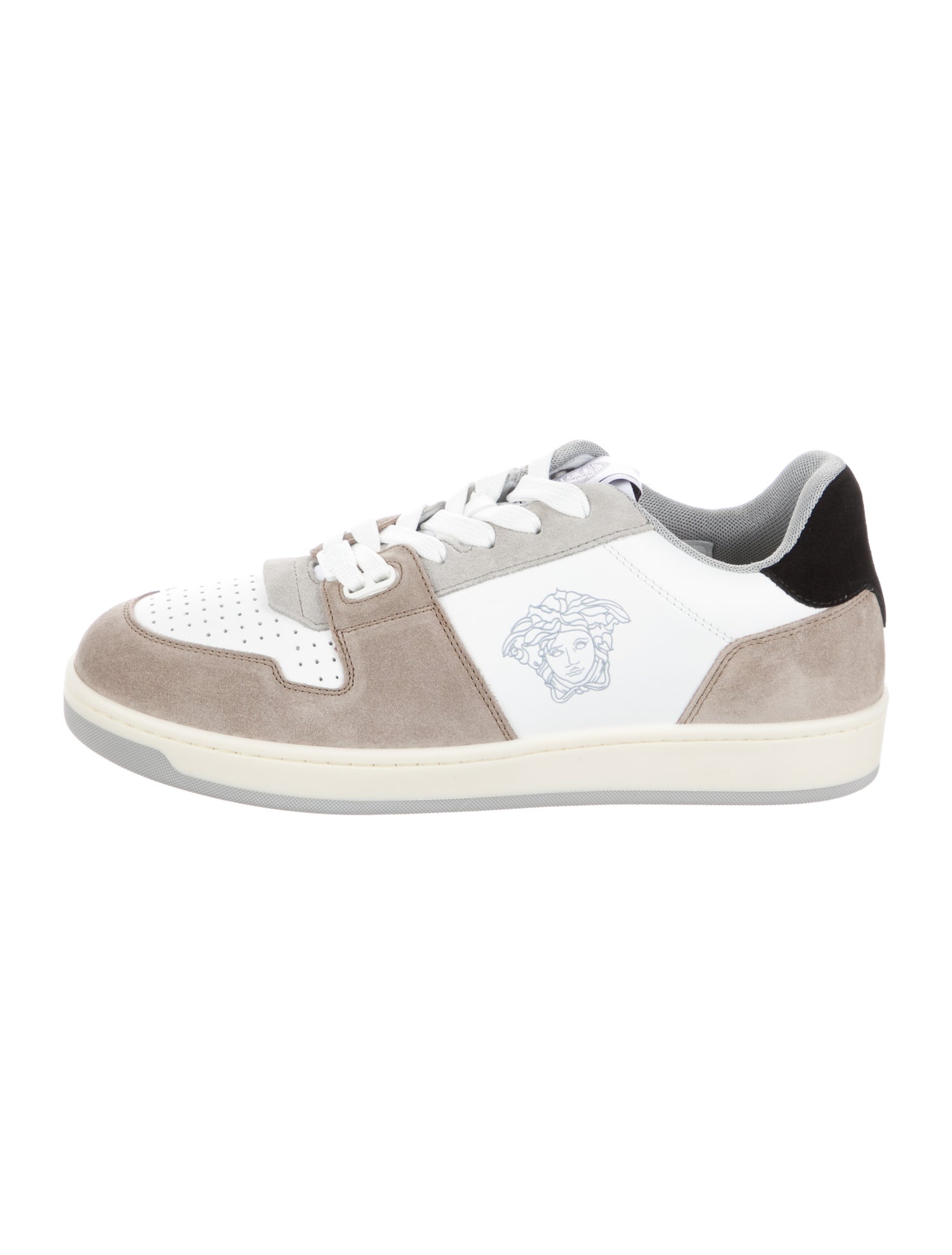 Versace Leather Colorblock Pattern Sneakers
