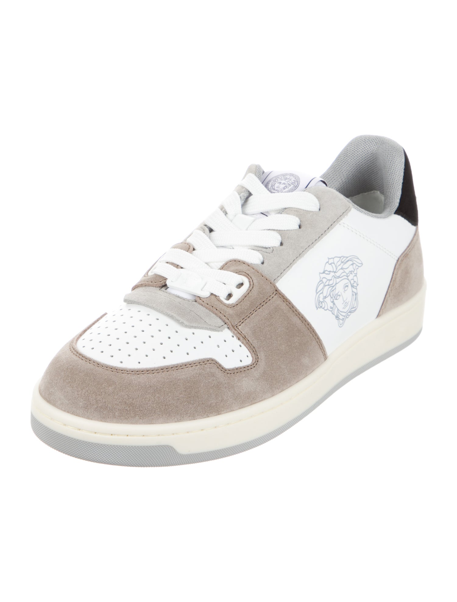 Versace Leather Colorblock Pattern Sneakers