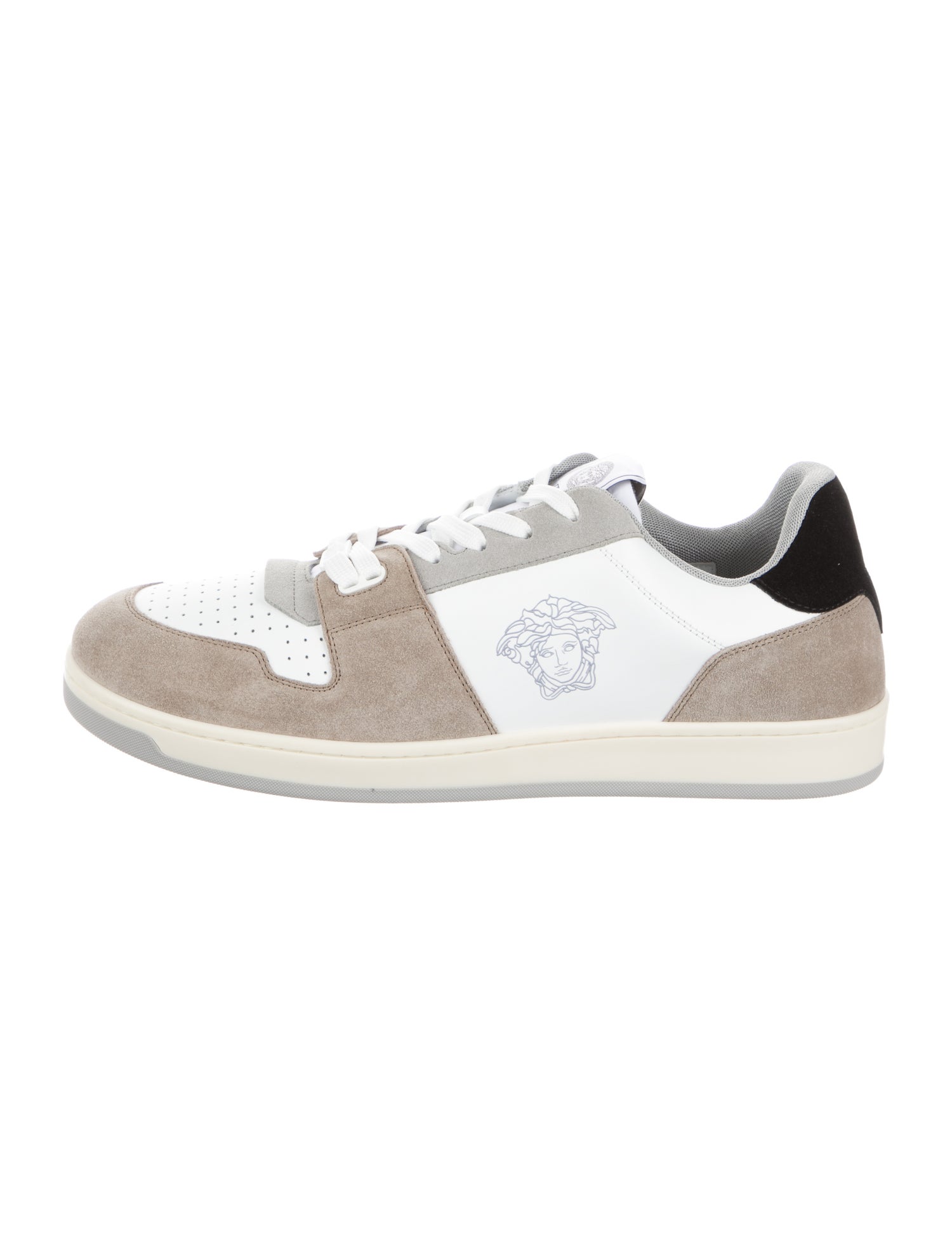 Versace Leather Colorblock Pattern Sneakers
