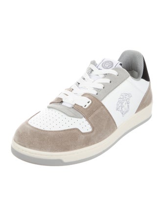 Versace Leather Colorblock Pattern Sneakers