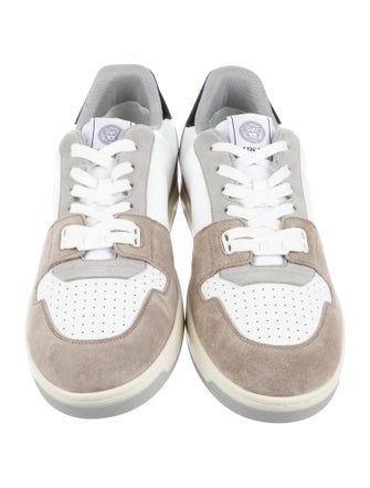 Versace Leather Colorblock Pattern Sneakers