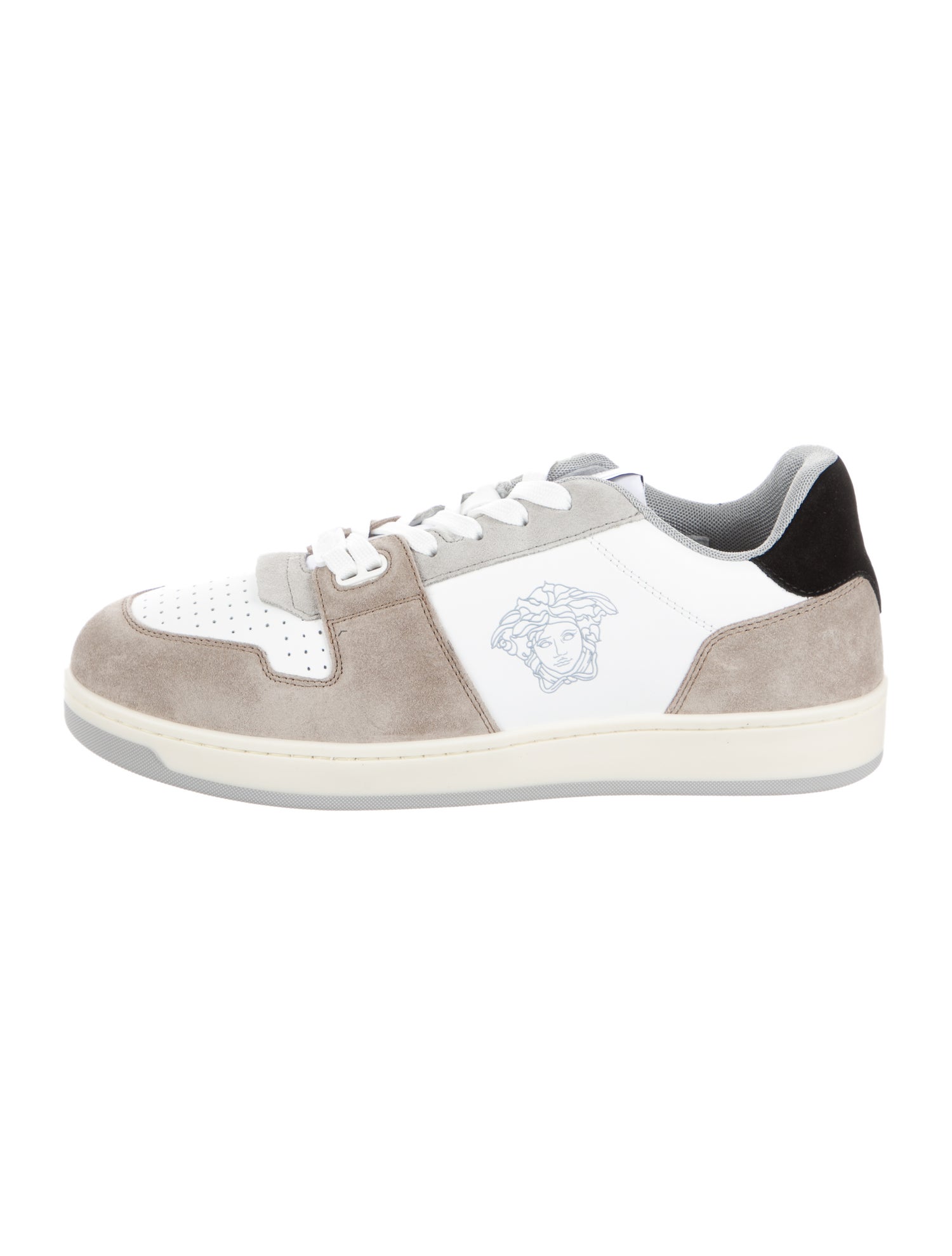 Versace Leather Colorblock Pattern Sneakers