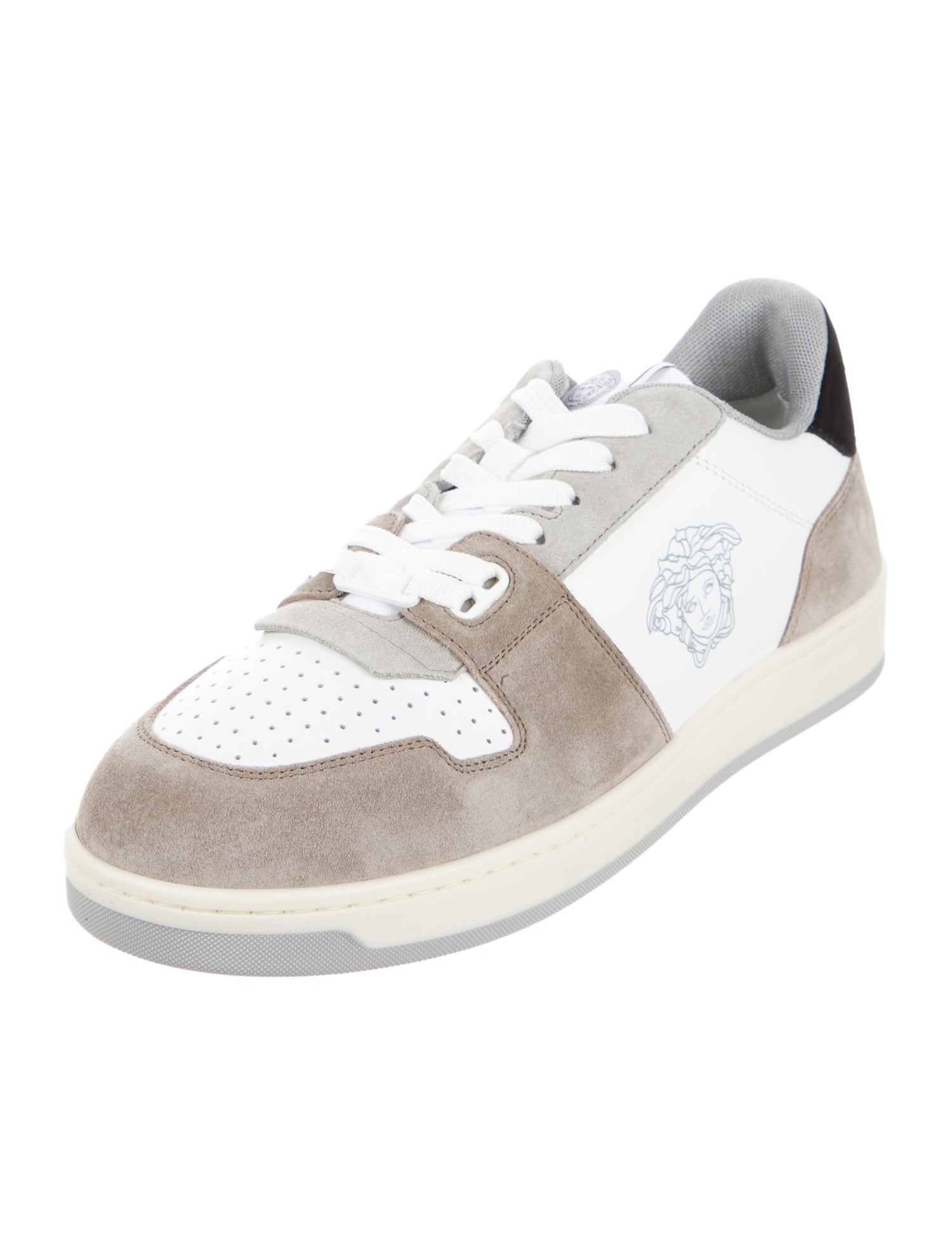 Versace Leather Colorblock Pattern Sneakers